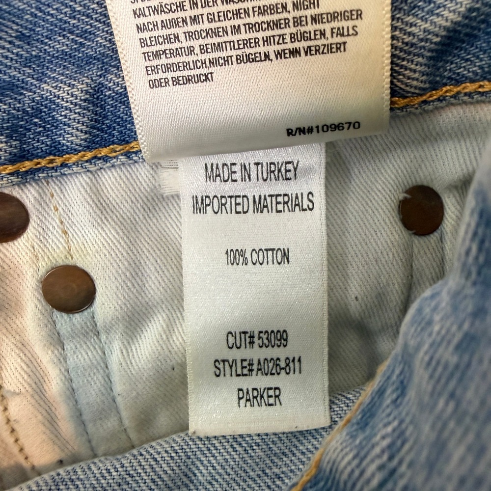 AGOLDE Parker High Rise Distressed Denim Short Light Wash Button Fly Size 25 - Picture 6 of 6